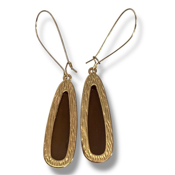 Vintage Elegant Brown Drop Earrings - Picture 2 of 8